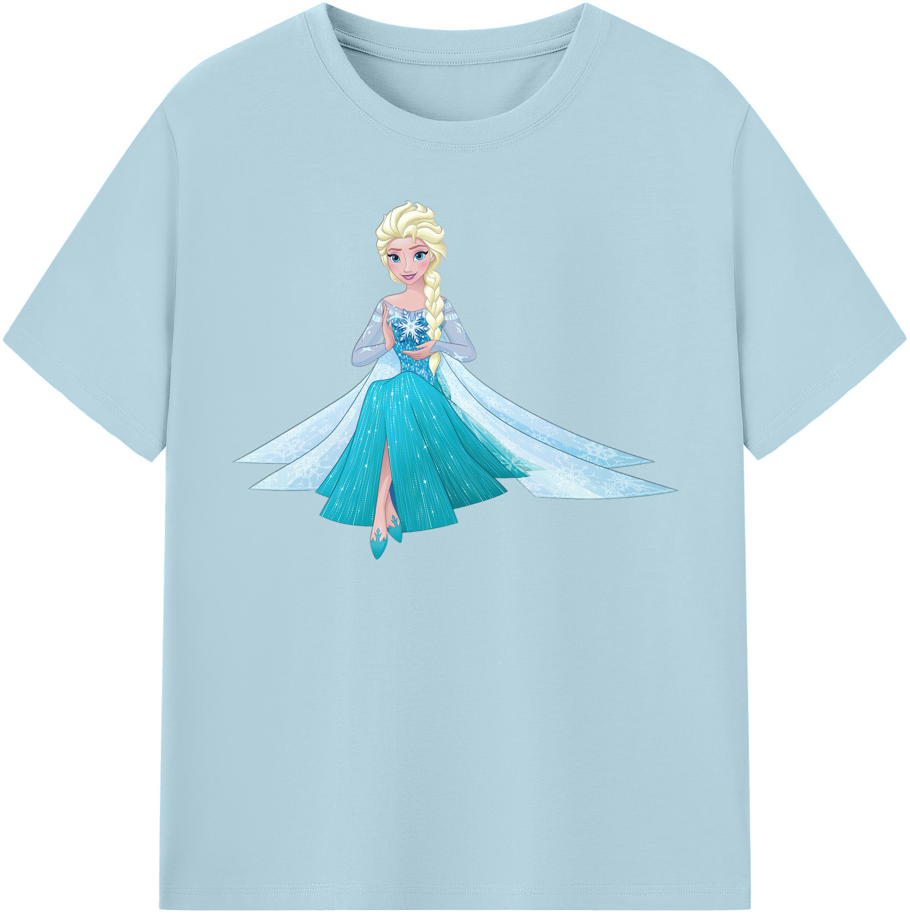 （画像用） アナと雪の女王 アンナ エルサ Frozen Anna Elsa 綿100％半袖Tシャツ（フロントプリント）